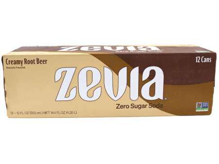 Zevia Zero Calorie Soda Creamy Root Beer with deposit 12 12oz on Sale