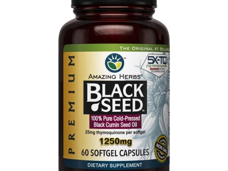 Amazing Herbs 1250mg Black Seed Oil Softgels 60ct For Cheap