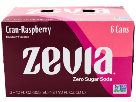 Zevia Zero Calorie Cran-Raspberry Soda with Deposit 6 12oz on Sale