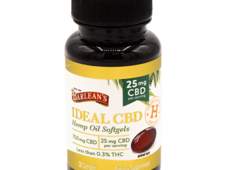 Barlean s Ideal CBD Hemp Oil 25mg Softgels 30ct Online Hot Sale