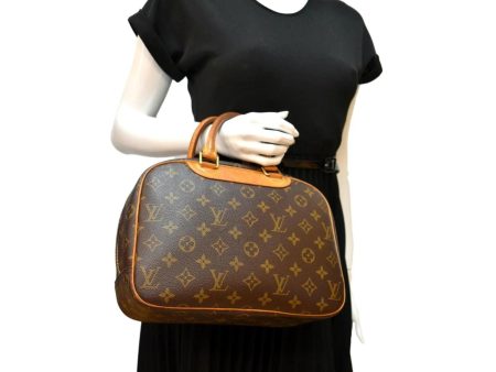 LOUIS VUITTON Trouville PM Monogram Canvas Satchel Bag Brown Sale