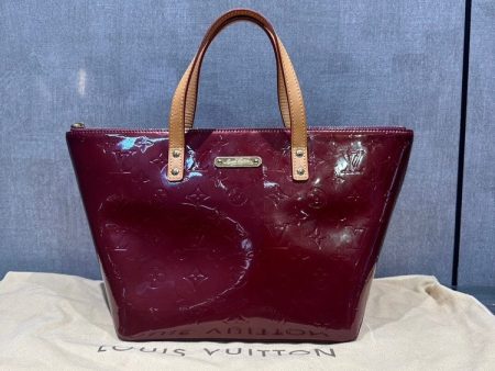 Louis Vuitton Vernis Tote Bag Burgundy Leather 26x22x18cm Online now