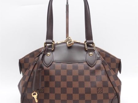 Louis Vuitton Verona Damier Ebene PM Coated Canvas Shoulder Bag Brown Fashion