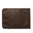 Brown Louis Vuitton Monogram Poche Documents Portfolio Business Bag For Sale