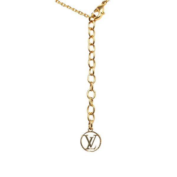 Gold Louis Vuitton Essential V Necklace Cheap