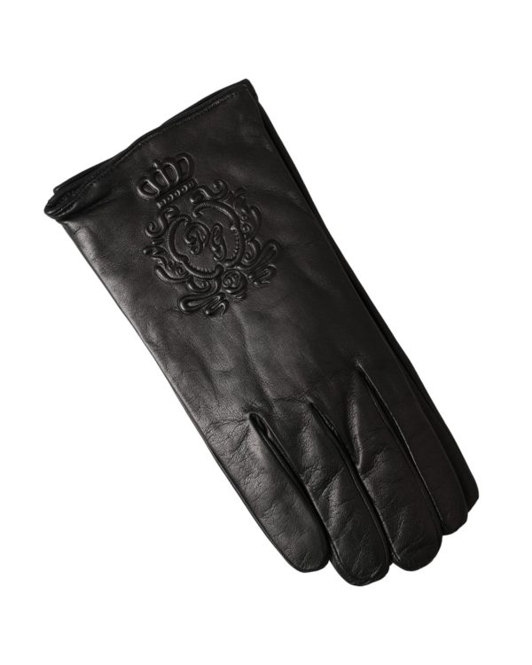 Dolce & Gabbana  Men s Leather Gloves Black Discount