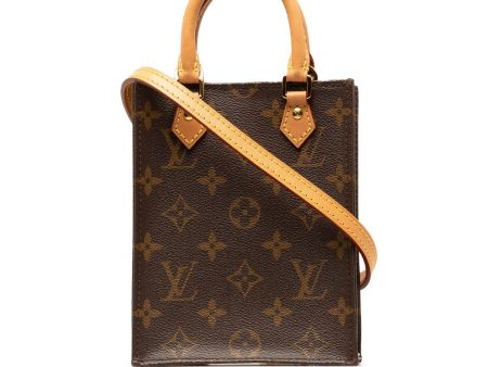 Brown Louis Vuitton Monogram Petit Sac Plat Satchel Cheap