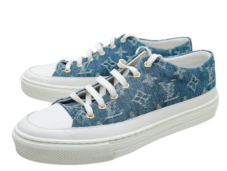 Louis Vuitton Blue Denim Monogram Stellar Sneakers 38.5 Sale