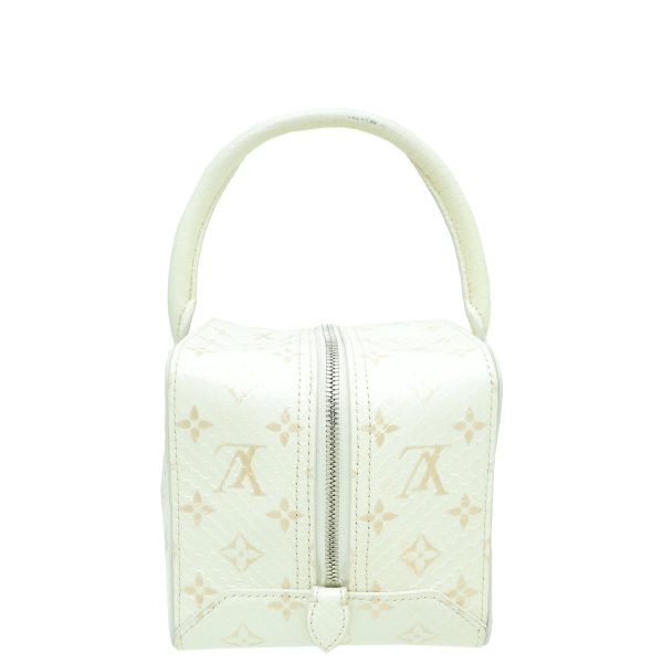 Louis Vuitton White Monogram Shiny Python Square Bag Online now