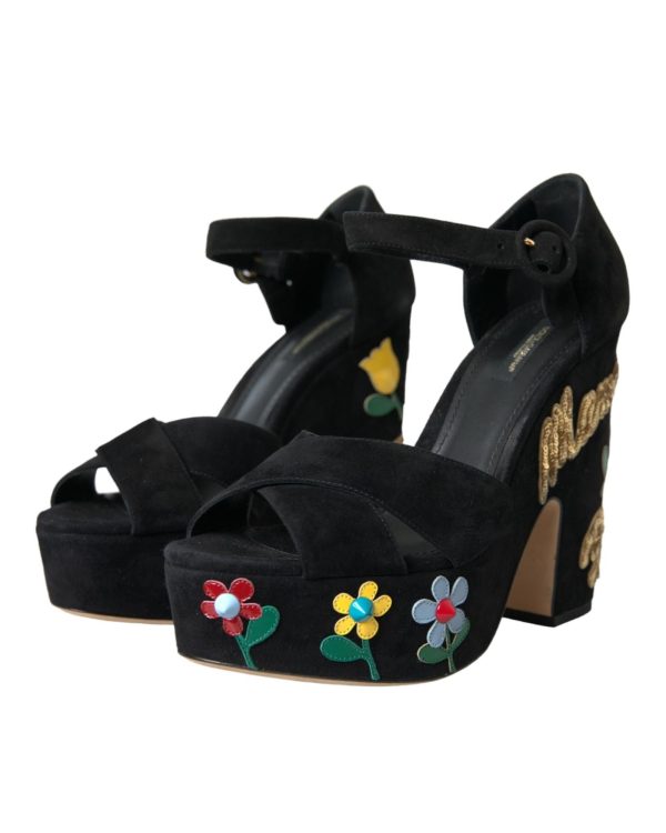 Dolce & Gabbana  Floral Embroidered Platform Sandals Sale