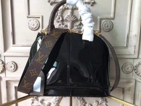 Louis Vuitton Alma PM Bag Patent Leather Black Fashion