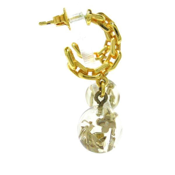 Gold Louis Vuitton Bubbles Inclusion Resin Hoop Earrings Online now