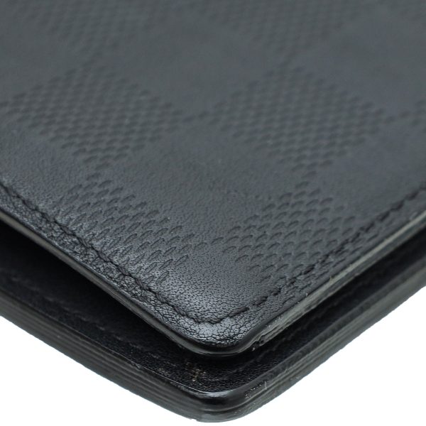 Louis Vuitton Black Damier Infini Brazza Wallet W  TS Initials on Sale