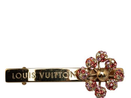 Gold Louis Vuitton Rhinestone 1001 Nuits Barette Cheap