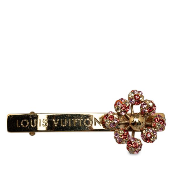 Gold Louis Vuitton Rhinestone 1001 Nuits Barette Cheap