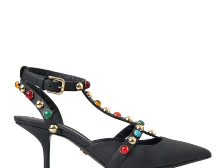 Dolce & Gabbana  DG Crystal Kitten Heel Pumps Black Fashion