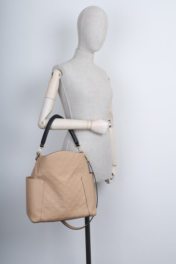 LOUIS VUITTON Bagatelle Bag Empreinte MNG Beige Fashion