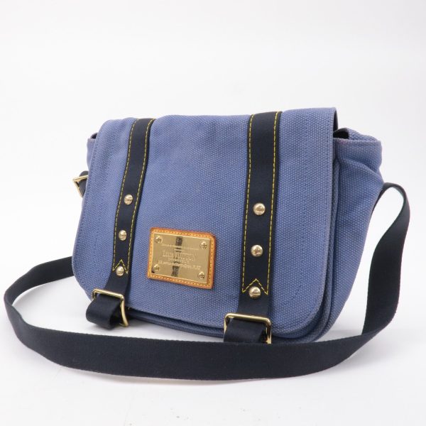 Louis Vuitton Antigua Besace PM Shoulder Bag Blue M40081 on Sale