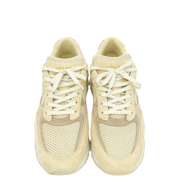 Louis Vuitton Beige Mesh and Suede Run Away Sneaker 9 Online Sale