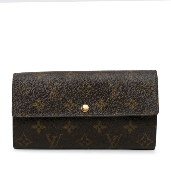 Brown Louis Vuitton Monogram Sarah Long Wallet Online now