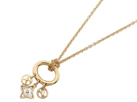 Gold Louis Vuitton My Blooming Strass Necklace on Sale