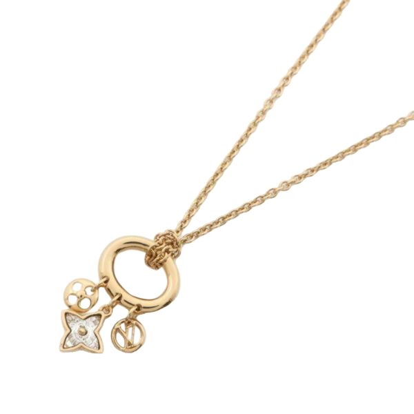 Gold Louis Vuitton My Blooming Strass Necklace on Sale