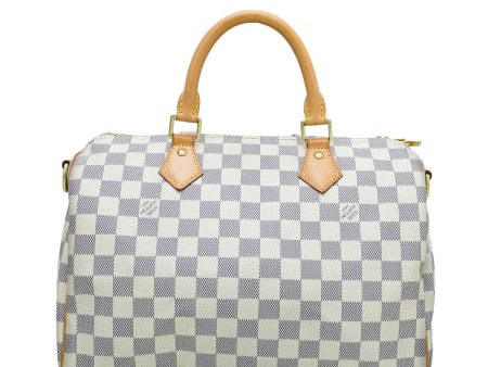 Louis Vuitton Azur Speedy 30 Bandouliere Bag W  YN Initials Fashion