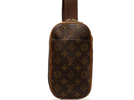 Brown Louis Vuitton Monogram Pochette Gange Crossbody Bag For Sale