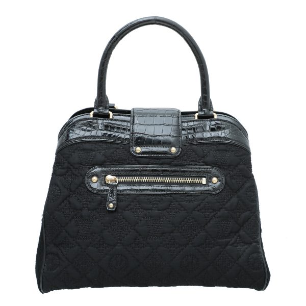 Louis Vuitton Black Satin Pony Alligator Linda Bag Online