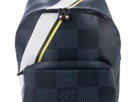 Louis Vuitton Apollo Backpack Damier Cobalt Canvas Yellow Online now