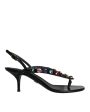 Dolce & Gabbana  Thong Sandals with Rhinestones - Black Patent Leather Sale