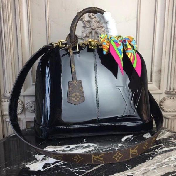 Louis Vuitton Alma PM Bag Patent Leather Black Sale