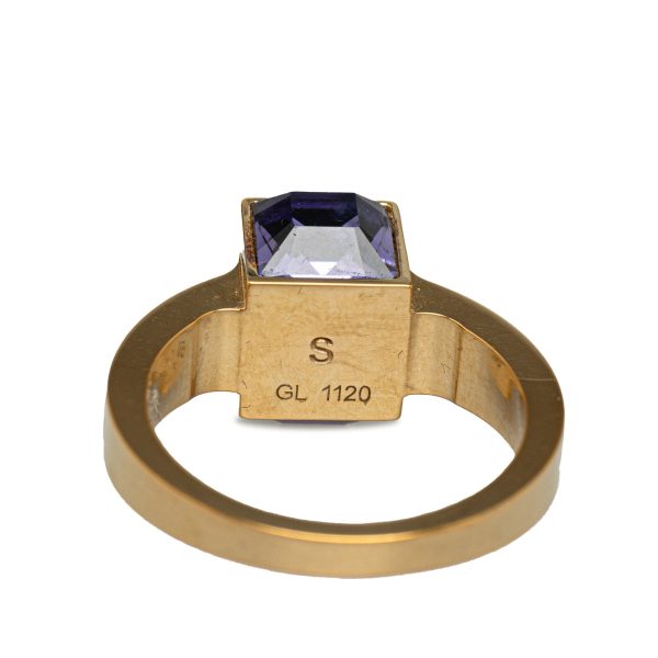 Gold Louis Vuitton Crystal Gamble Cocktail Ring Hot on Sale