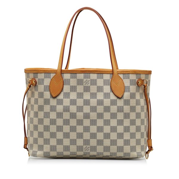 Gray Louis Vuitton Damier Azur Neverfull PM Tote Bag on Sale