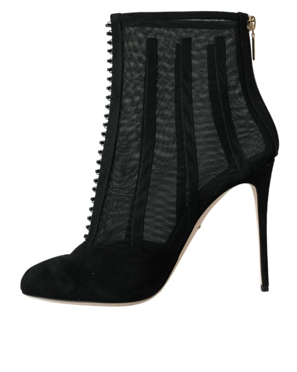 Dolce & Gabbana  Black Mesh Booties Fashion