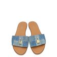 Louis Vuitton Blue Denim Lock It Flat Mule 37.5 Online now