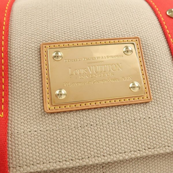 LOUIS VUITTON Antigua Buzas PM Shoulder Bag Beige Red M40041 For Sale