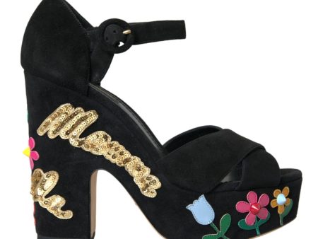 Dolce & Gabbana  Floral Embroidered Platform Sandals Sale