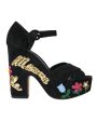 Dolce & Gabbana  Floral Embroidered Platform Sandals Sale