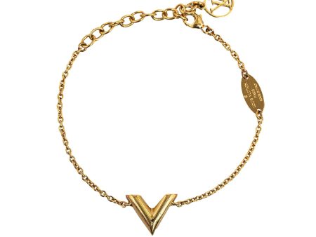 Gold Louis Vuitton Essential V Bracelet Sale