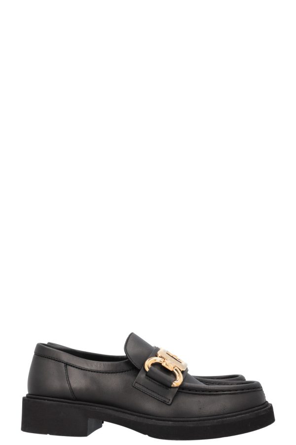 LOUIS VUITTON Academy Lock Loafers Black For Cheap