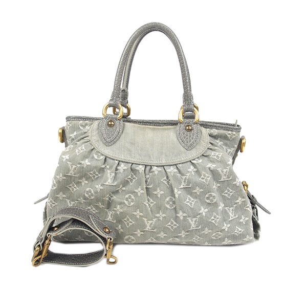 Gray Louis Vuitton Monogram Denim Neo Cabby MM Satchel For Sale