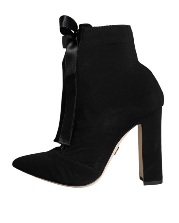 Dolce & Gabbana  LaceUp Booties Black Hot on Sale