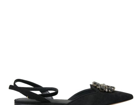 Dolce & Gabbana  Suede Ballerinas with Crystal Embellishment For Cheap