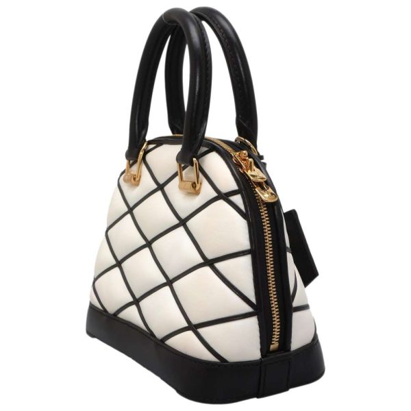 LOUIS VUITTON Alma White Black M23761 Lamb Leather Size BB Sale