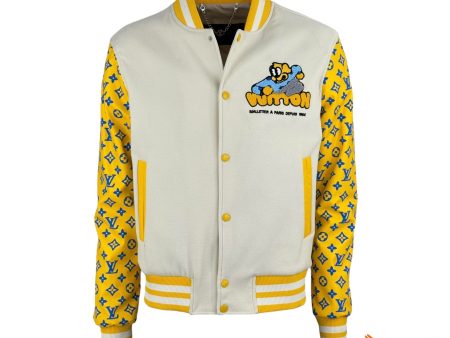 Louis Vuitton 2023 Printed Varsity Jacket For Sale