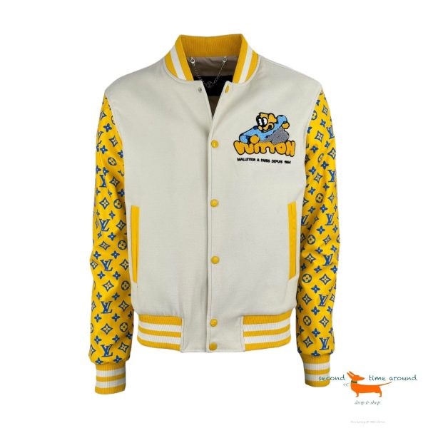 Louis Vuitton 2023 Printed Varsity Jacket For Sale