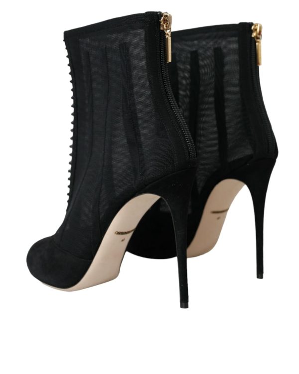 Dolce & Gabbana  Black Mesh Booties Fashion