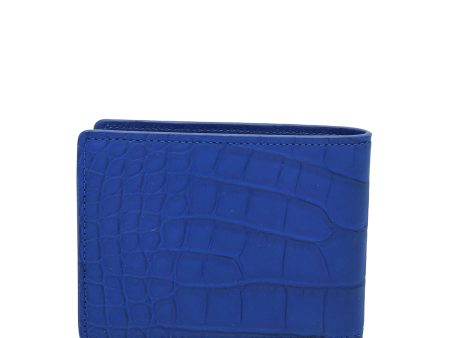 Louis Vuitton Blue Crocodile Matte Multiple Wallet Online Sale