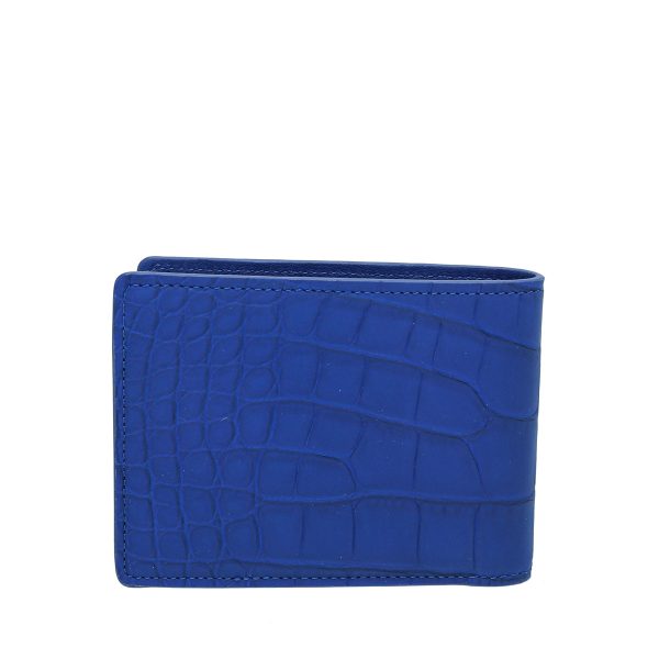 Louis Vuitton Blue Crocodile Matte Multiple Wallet Online Sale